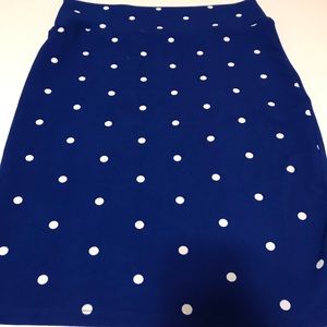 LuLaRoe Royal Blue Polka Dot Cassie Skirt